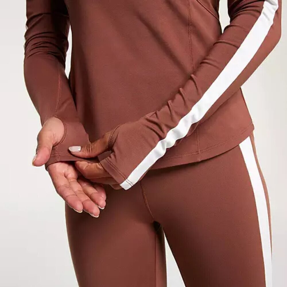NWT CALIA Cold Dash Cold Weather Brown Running Turtleneck Top - Picture 4 of 6